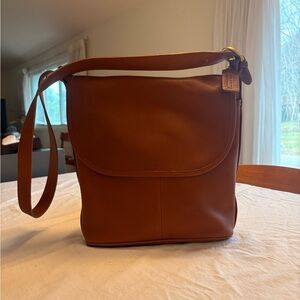 Vintage Coach Fletcher Saddle Shoulder Bag - cognac Leather